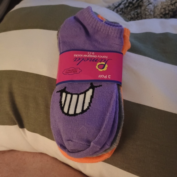 Pamela p Other - Women's Purple and Orange Ankle Socks - 3 Pack